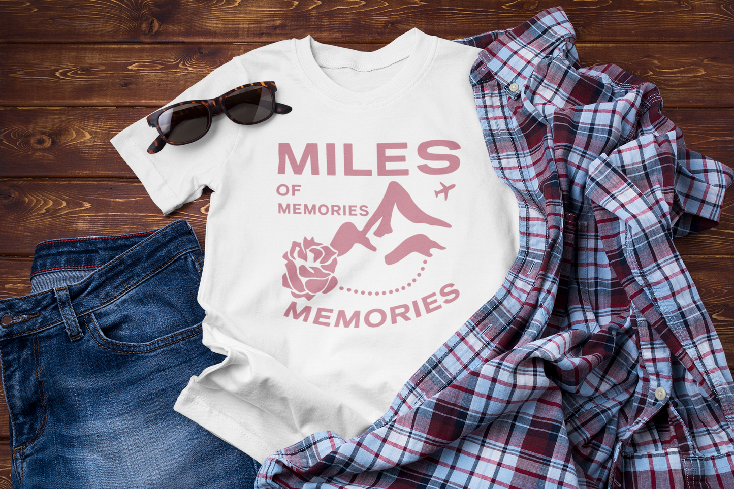 Miles of Memories T-Shirt – Rose Travel Floral Tee