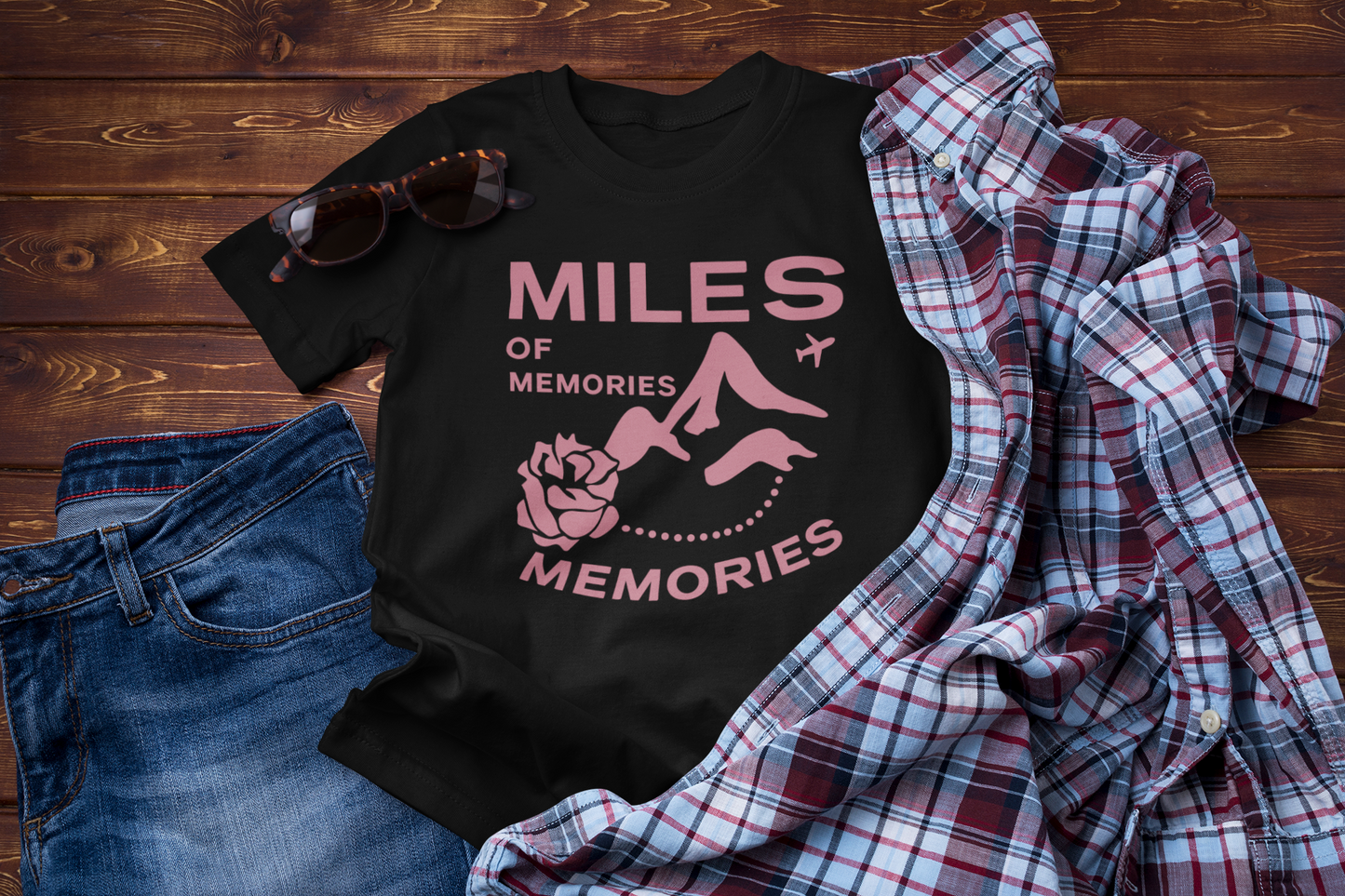 Miles of Memories T-Shirt – Rose Travel Floral Tee
