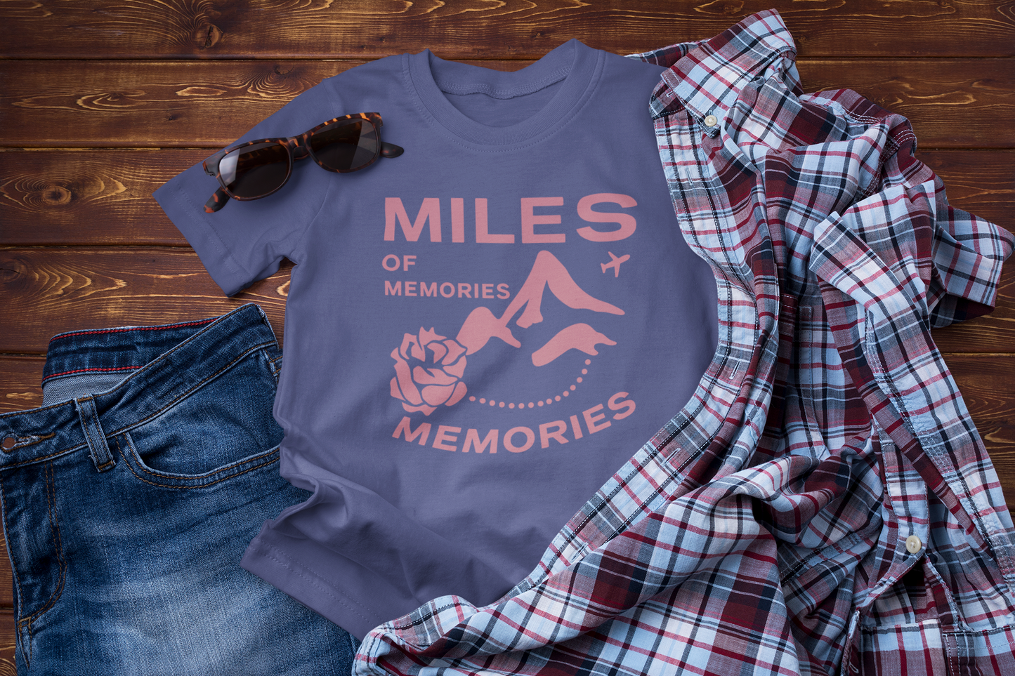 Miles of Memories T-Shirt – Rose Travel Floral Tee