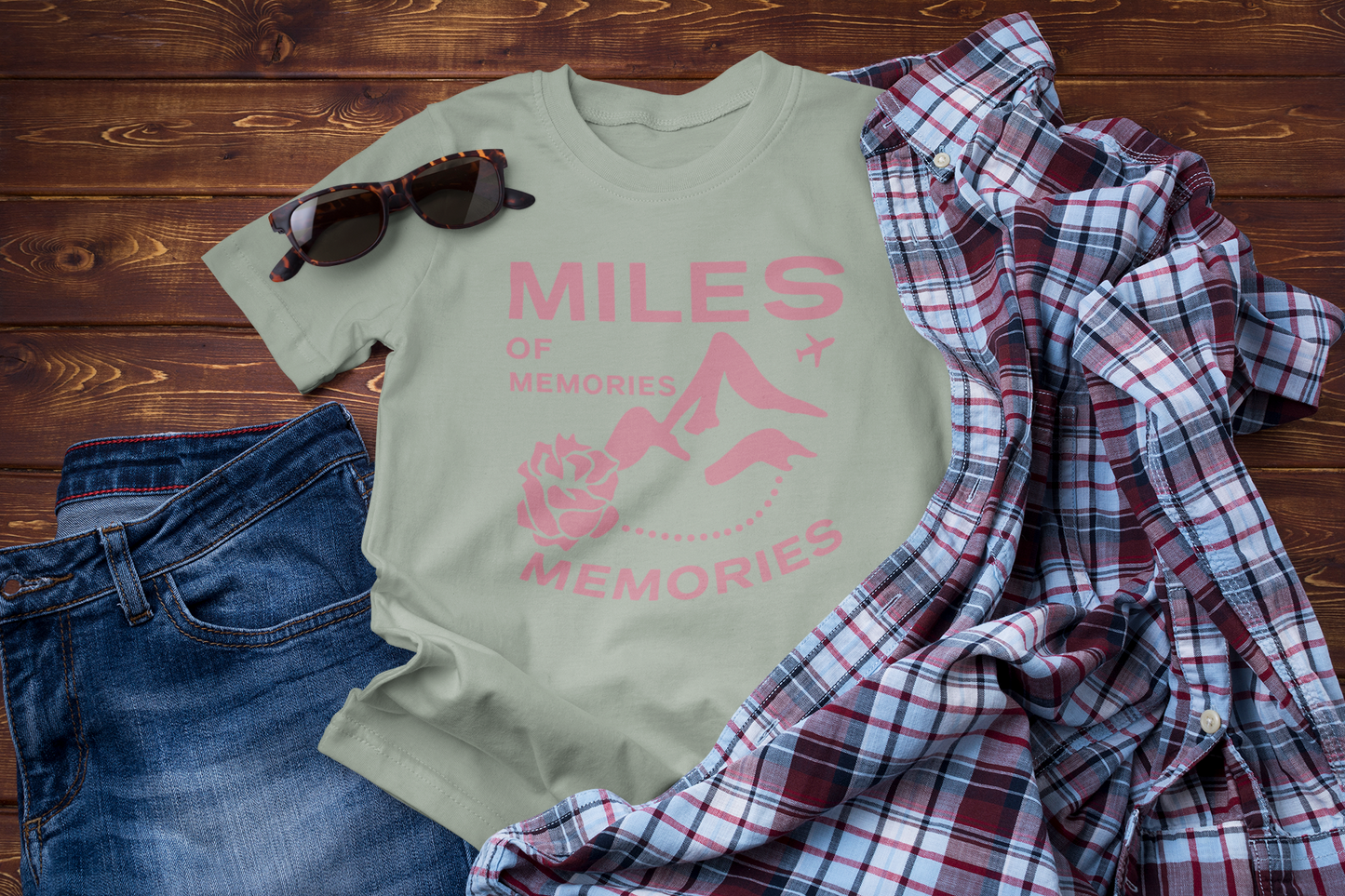 Miles of Memories T-Shirt – Rose Travel Floral Tee