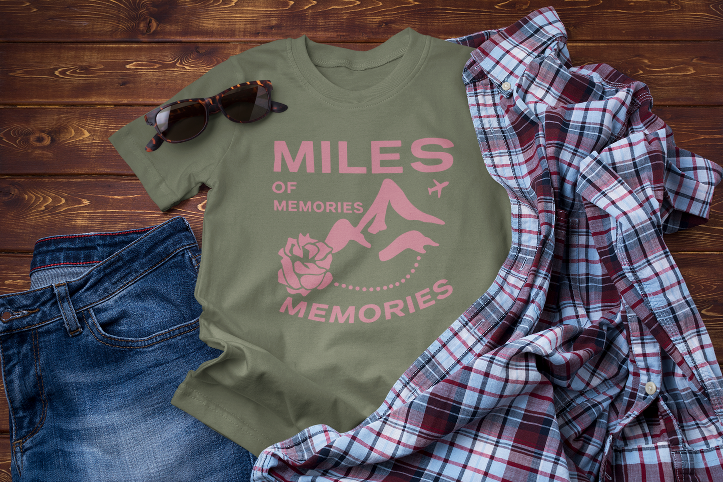 Miles of Memories T-Shirt – Rose Travel Floral Tee