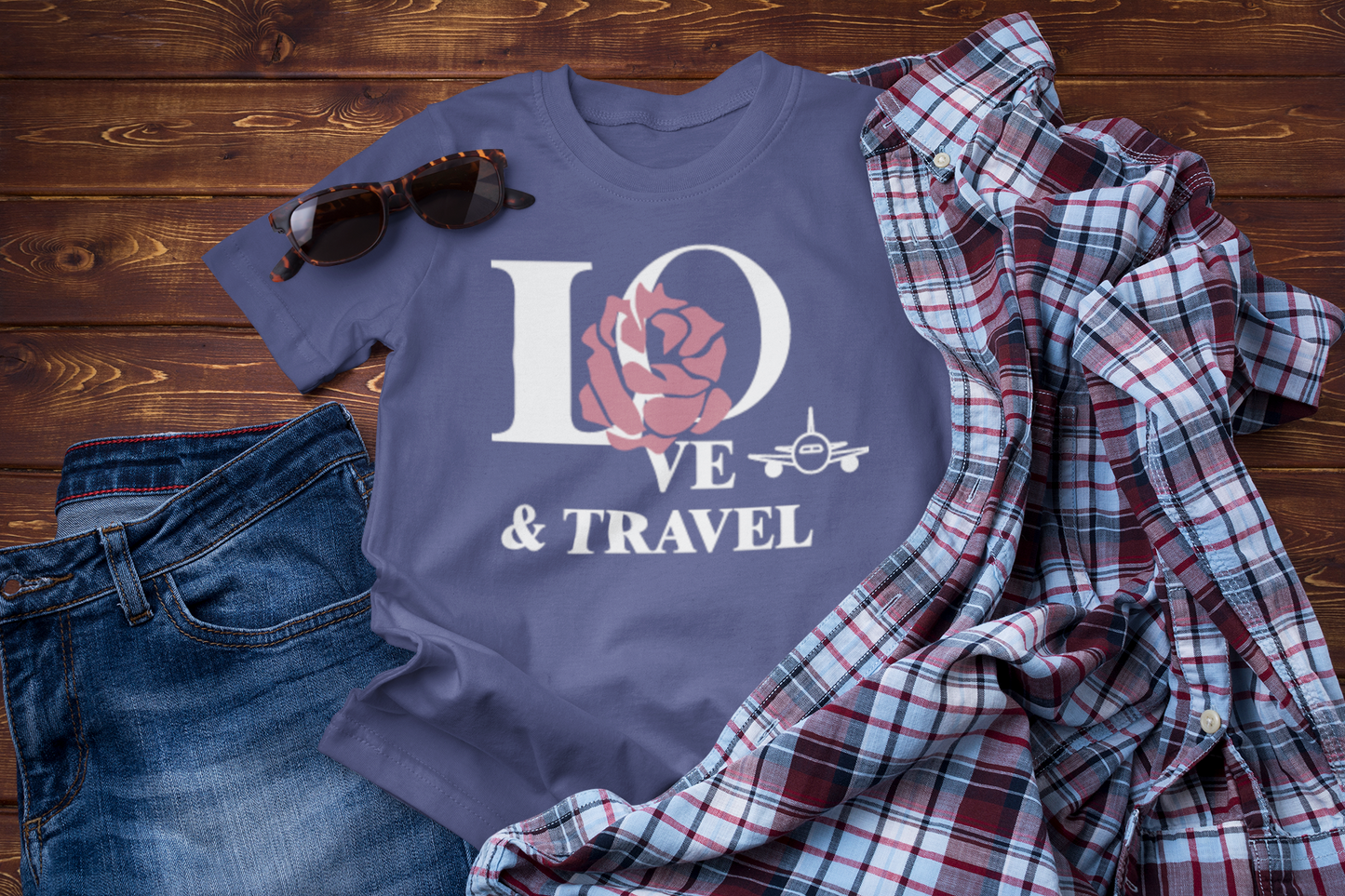 Love & Travel Rose T-Shirt – Romantic Floral Adventure Tee