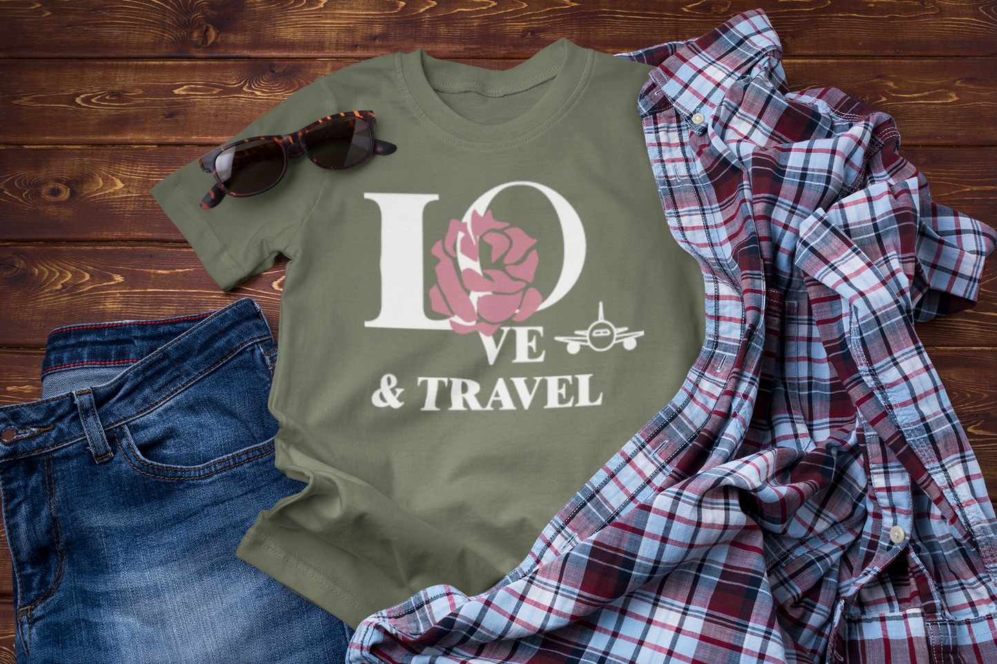 Love & Travel Rose T-Shirt – Romantic Floral Adventure Tee