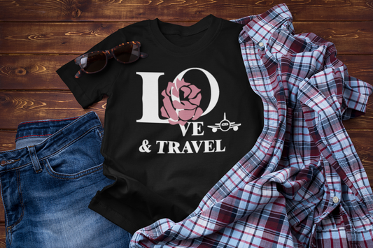 Love & Travel Rose T-Shirt – Romantic Floral Adventure Tee