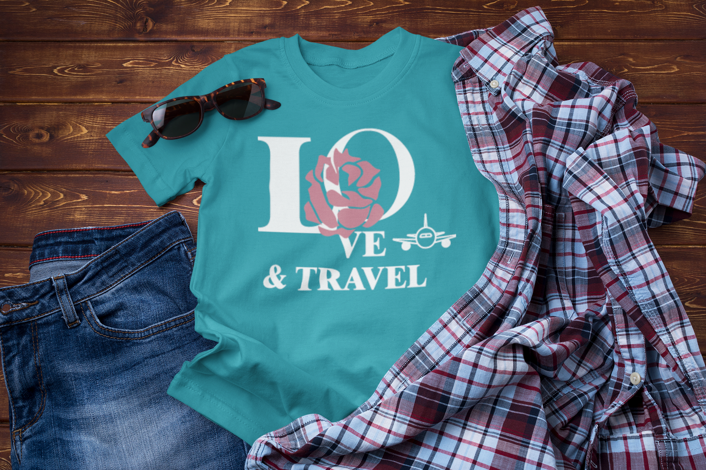 Love & Travel Rose T-Shirt – Romantic Floral Adventure Tee