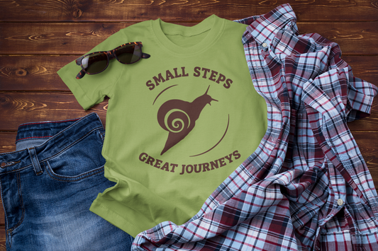 Small Steps Great Journeys – Inspirational Travel Tee for Wanderers
