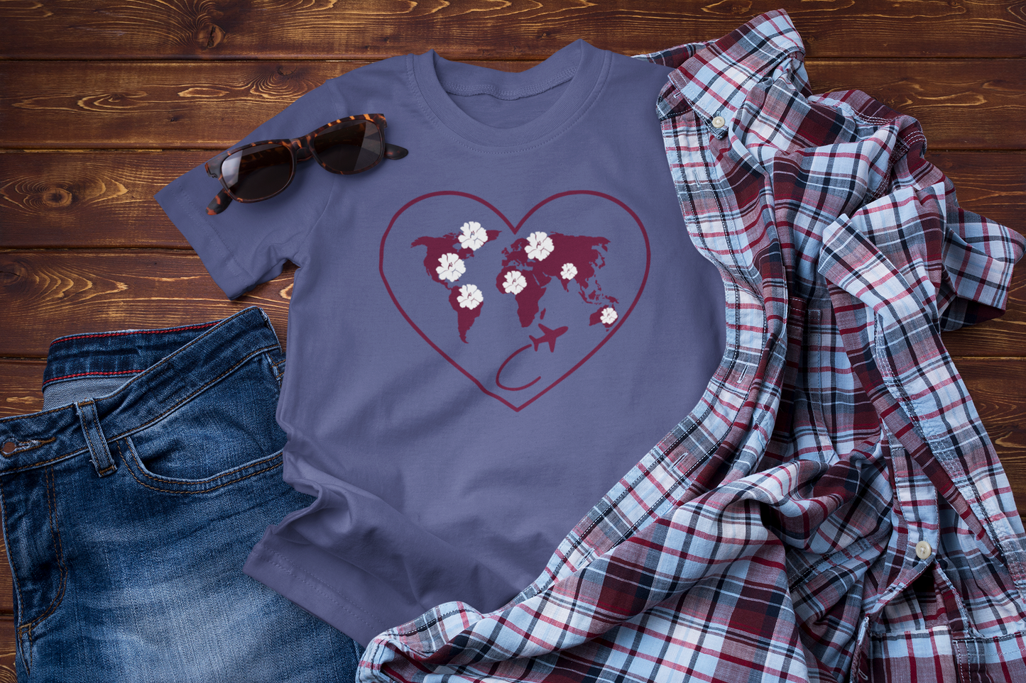 Travel the World T-Shirt – Multilingual Heart, Global Spirit Tee