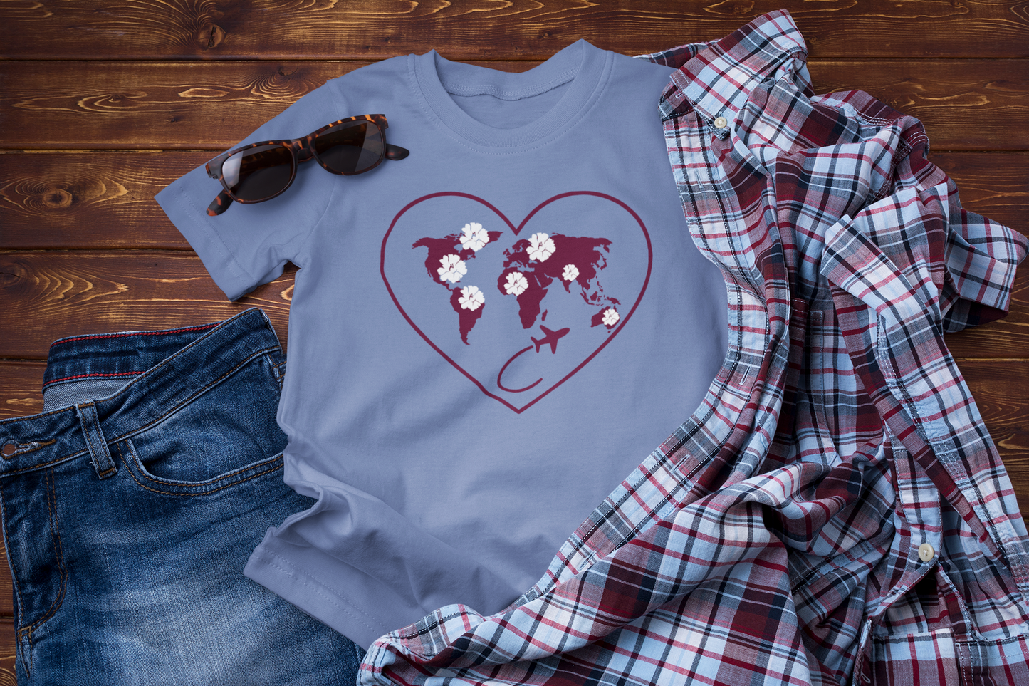 Travel the World T-Shirt – Multilingual Heart, Global Spirit Tee