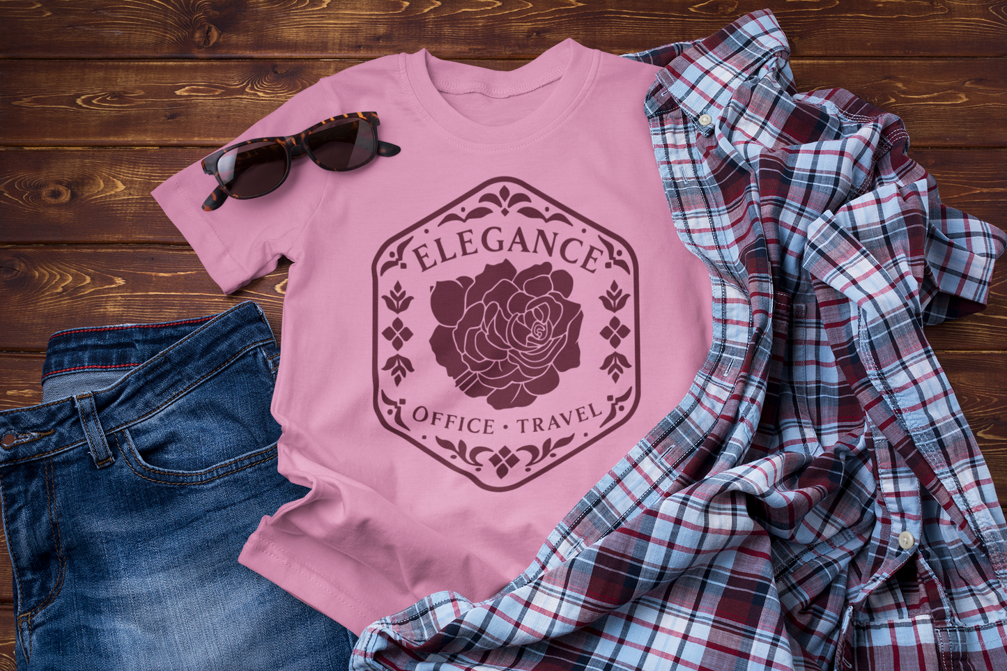 Elegance Works – Office & Travel Floral Graphic Tee