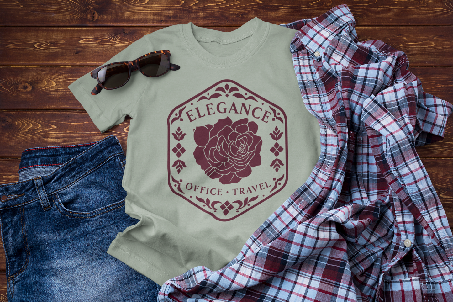 Elegance Works – Office & Travel Floral Graphic Tee
