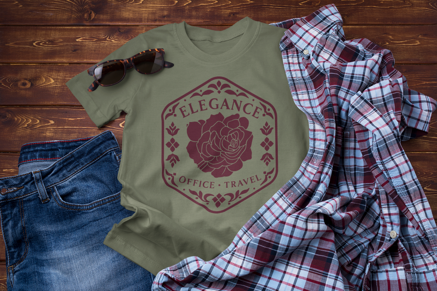 Elegance Works – Office & Travel Floral Graphic Tee