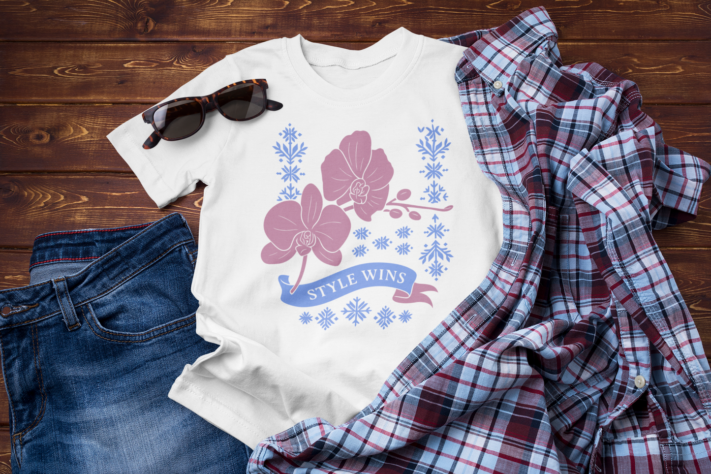 Style Wins – Winter Orchid Floral Graphic Tee