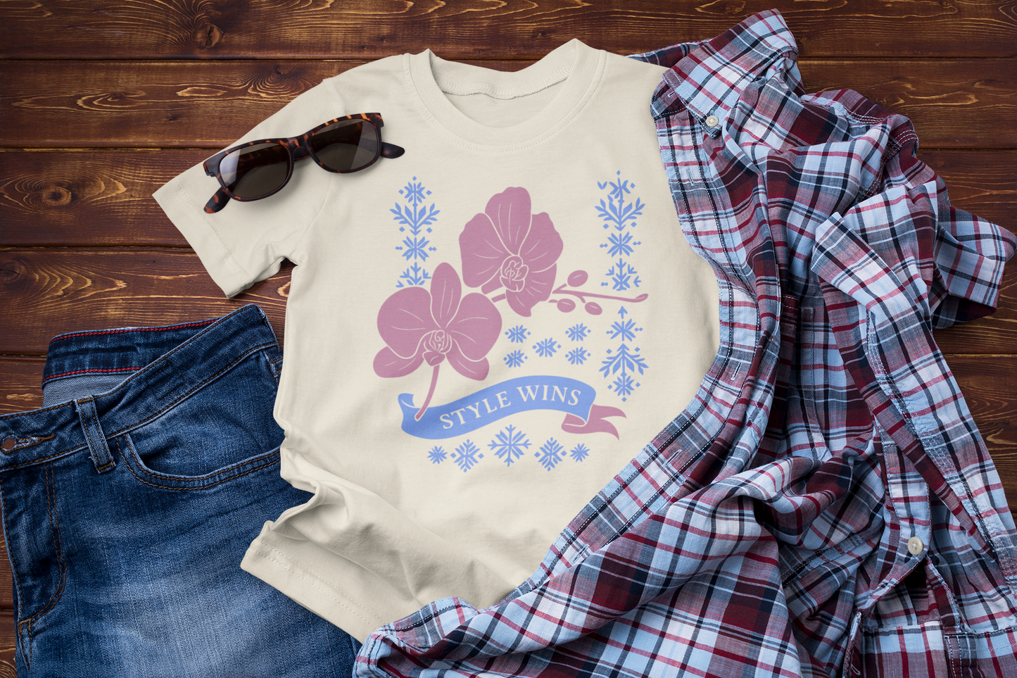 Style Wins – Winter Orchid Floral Graphic Tee
