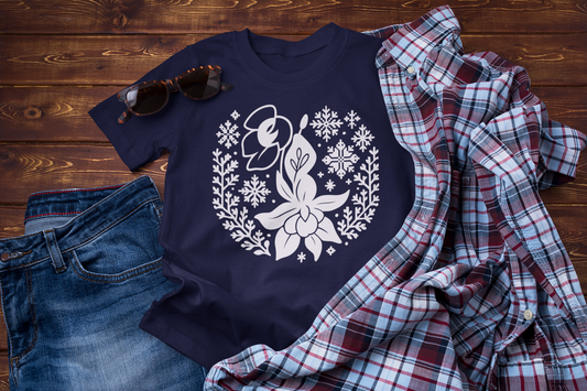 When Winter Softens – Fuchsia Folk Floral Graphic Tee