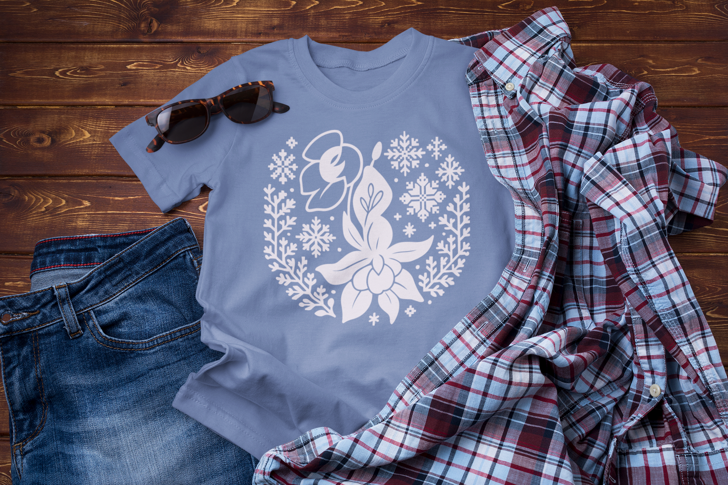 When Winter Softens – Fuchsia Folk Floral Graphic Tee
