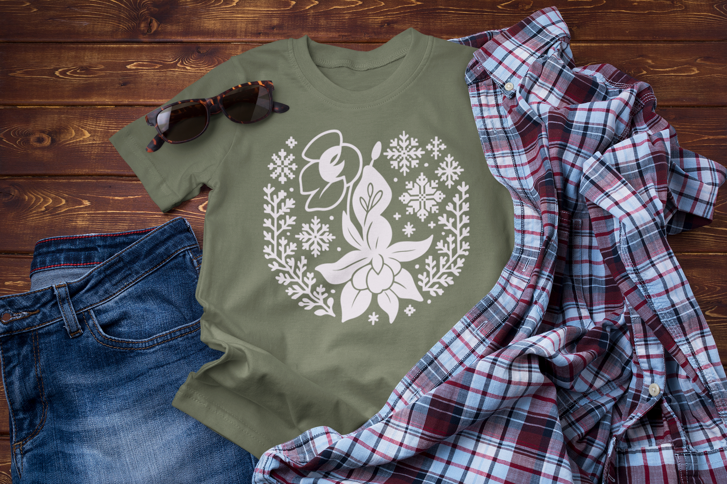 When Winter Softens – Fuchsia Folk Floral Graphic Tee