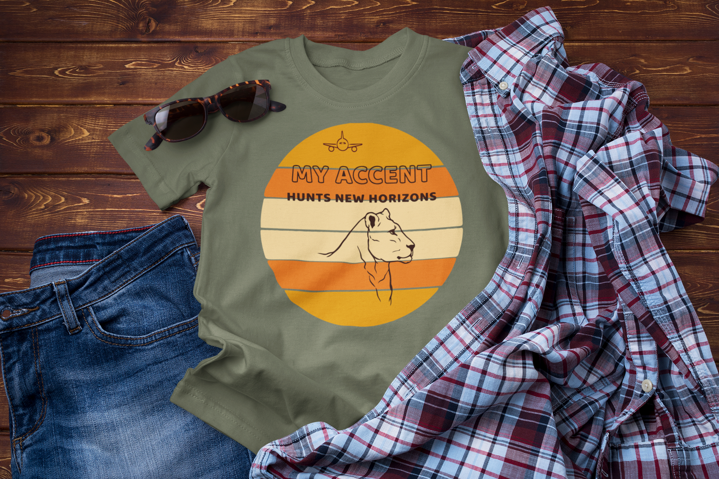 Lioness T-Shirt – My Accent Hunts New Horizons Adventure Tee
