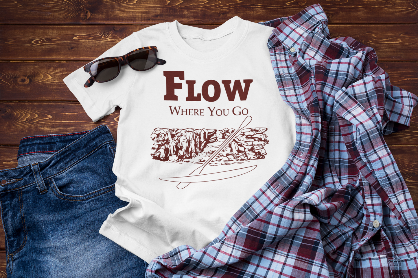 Flow Where You Go Tee – Relaxed Paddle Adventure & Travel Style