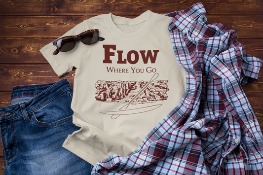 Flow Where You Go Tee – Relaxed Paddle Adventure & Travel Style