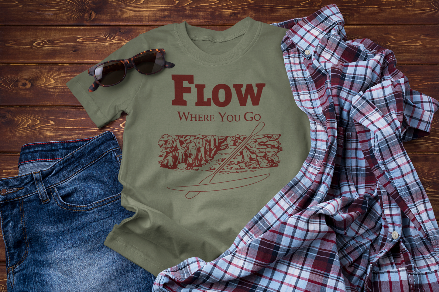 Flow Where You Go Tee – Relaxed Paddle Adventure & Travel Style