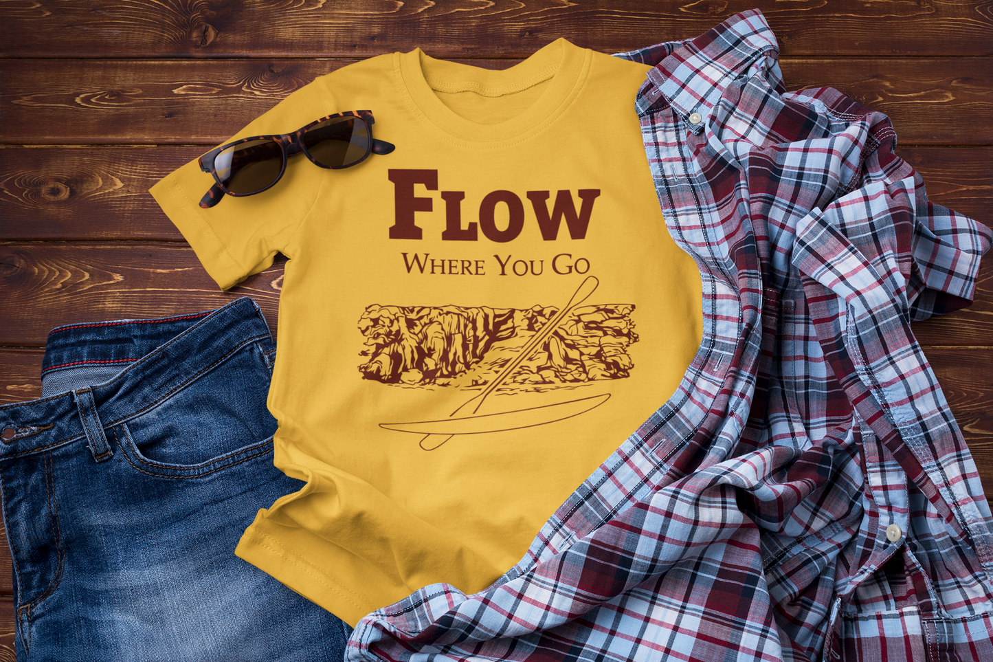 Flow Where You Go Tee – Relaxed Paddle Adventure & Travel Style