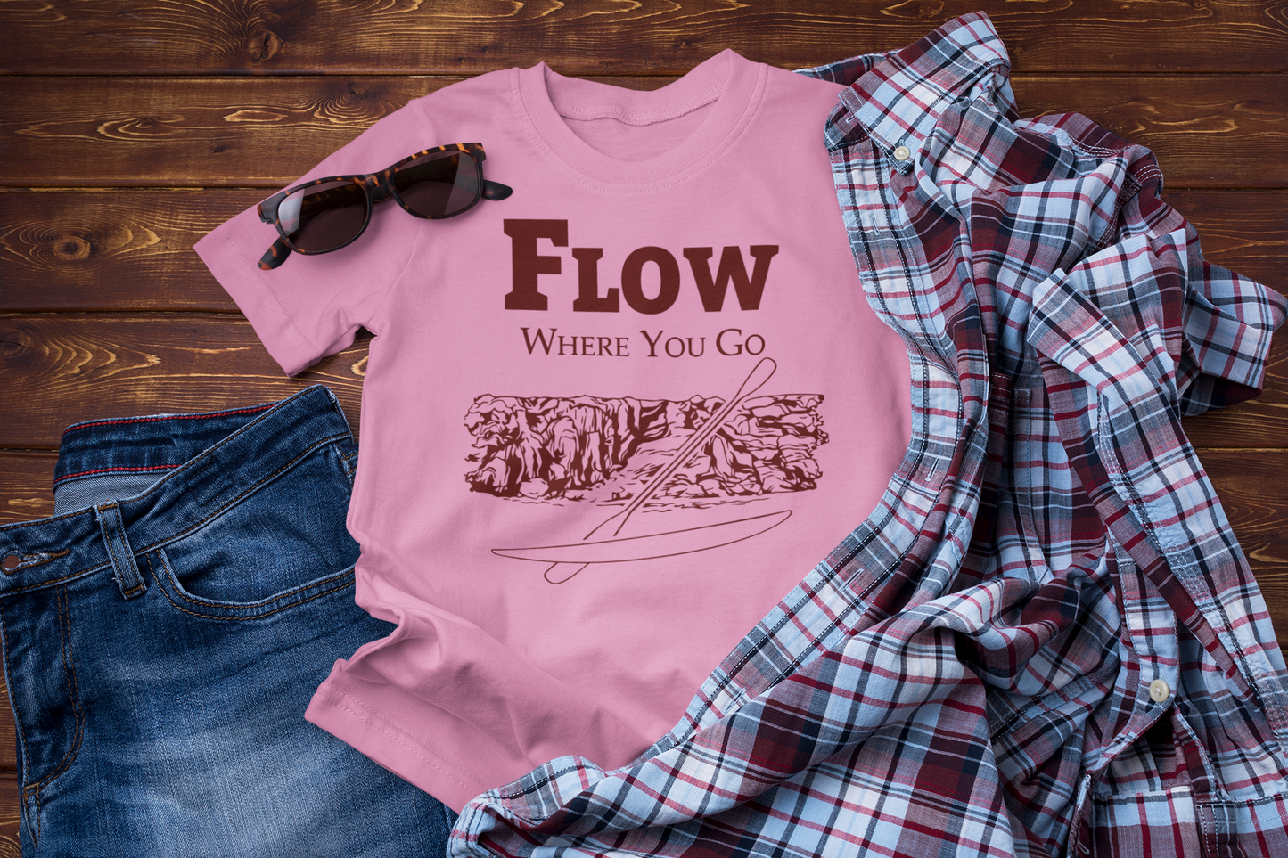 Flow Where You Go Tee – Relaxed Paddle Adventure & Travel Style