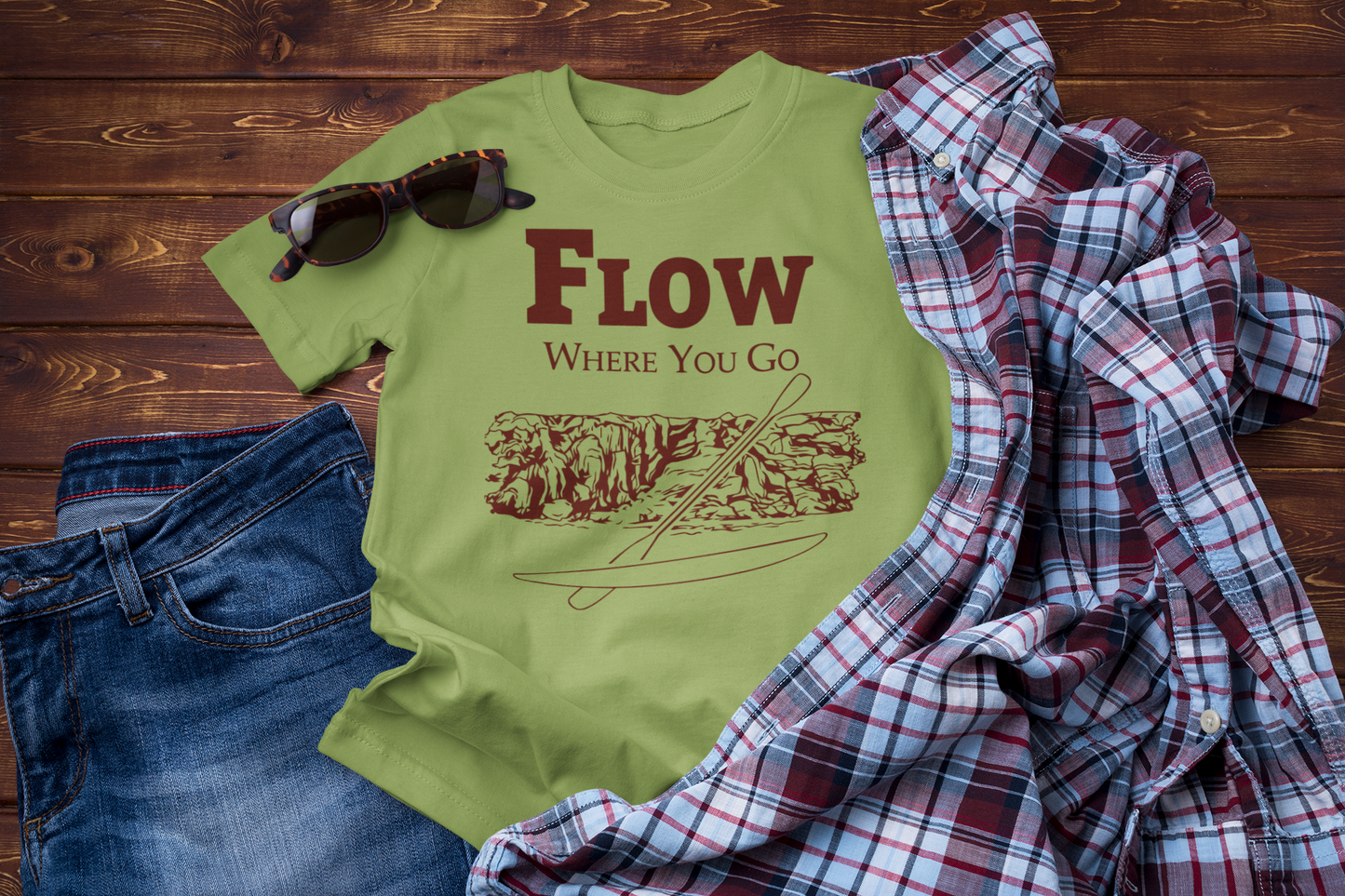 Flow Where You Go Tee – Relaxed Paddle Adventure & Travel Style