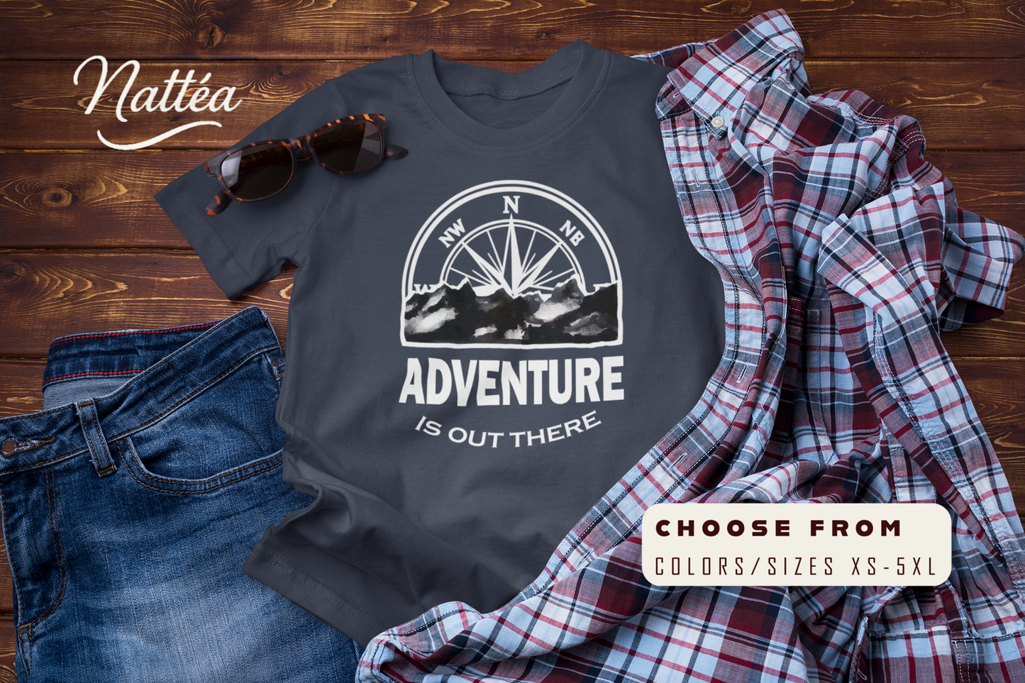 Adventure Adventure is Out There - Mountains vintage style T-Shirt