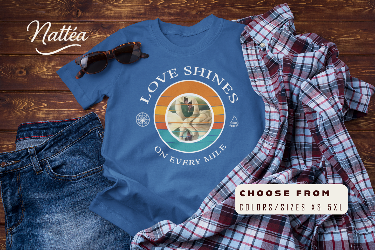 Golden Journey: Love Shines on Every Mile T-shirt