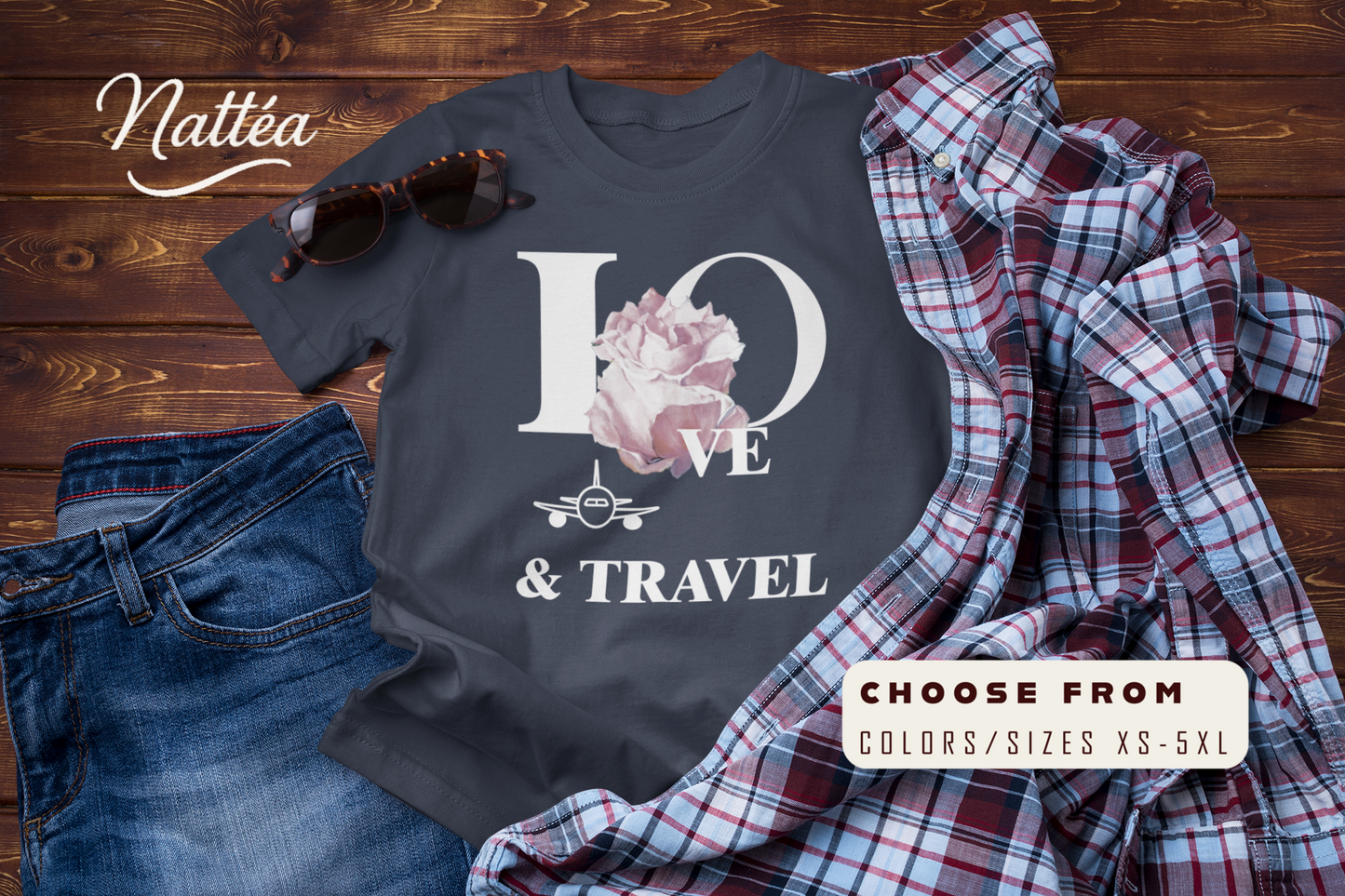 Love & Travel Rose T-Shirt – Romantic Floral Adventure Tee