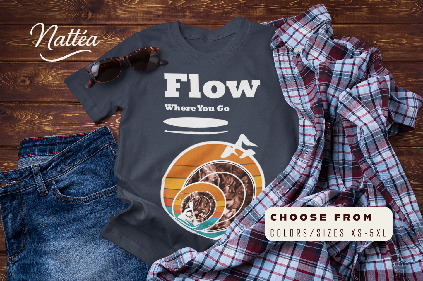 Flow Where You Go Tee – Relaxed Paddle Adventure & Travel Style