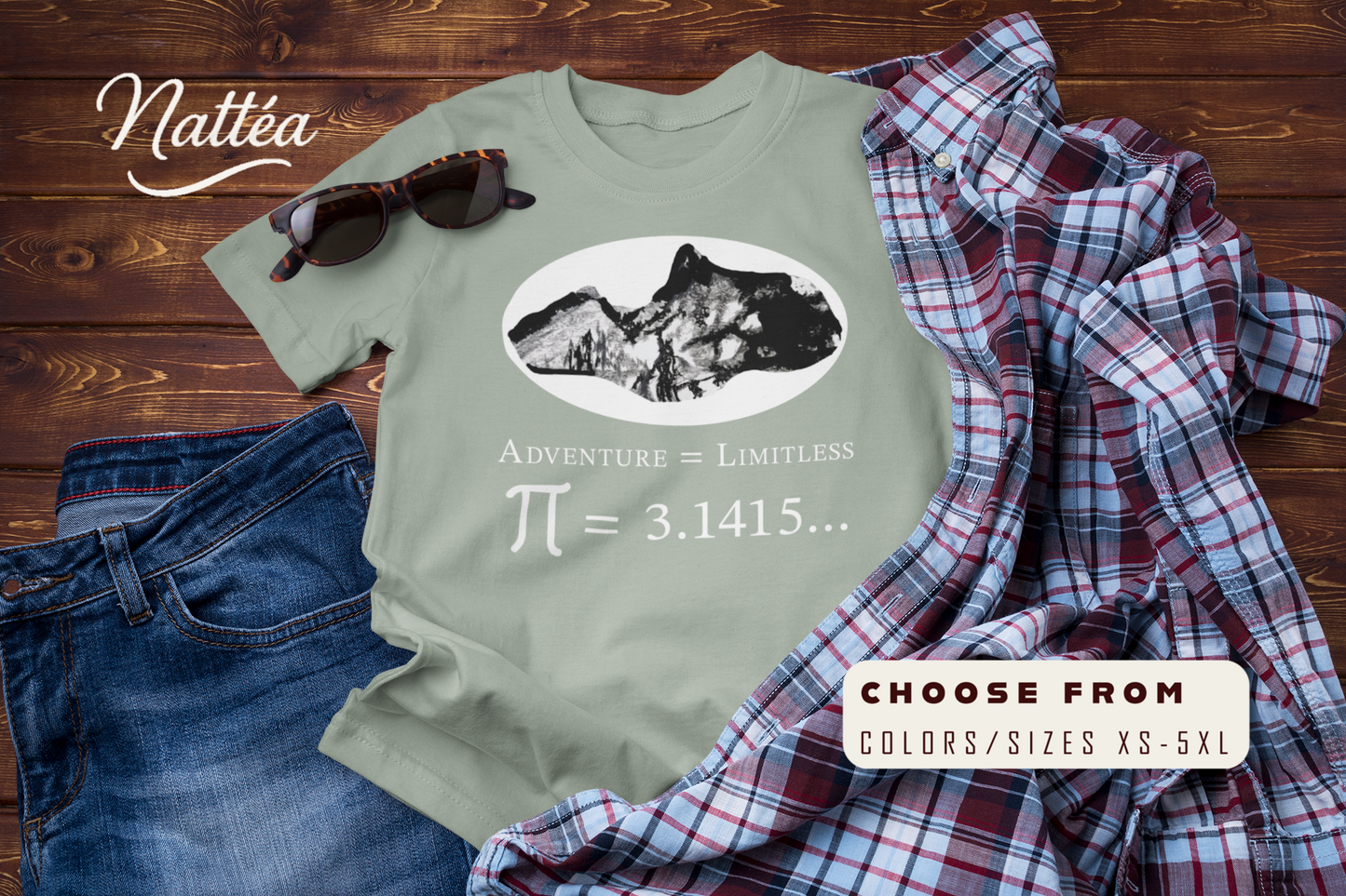 Adventure Equals Limitless T-Shirt – Mountain Travel & Hiking Graphic Tee