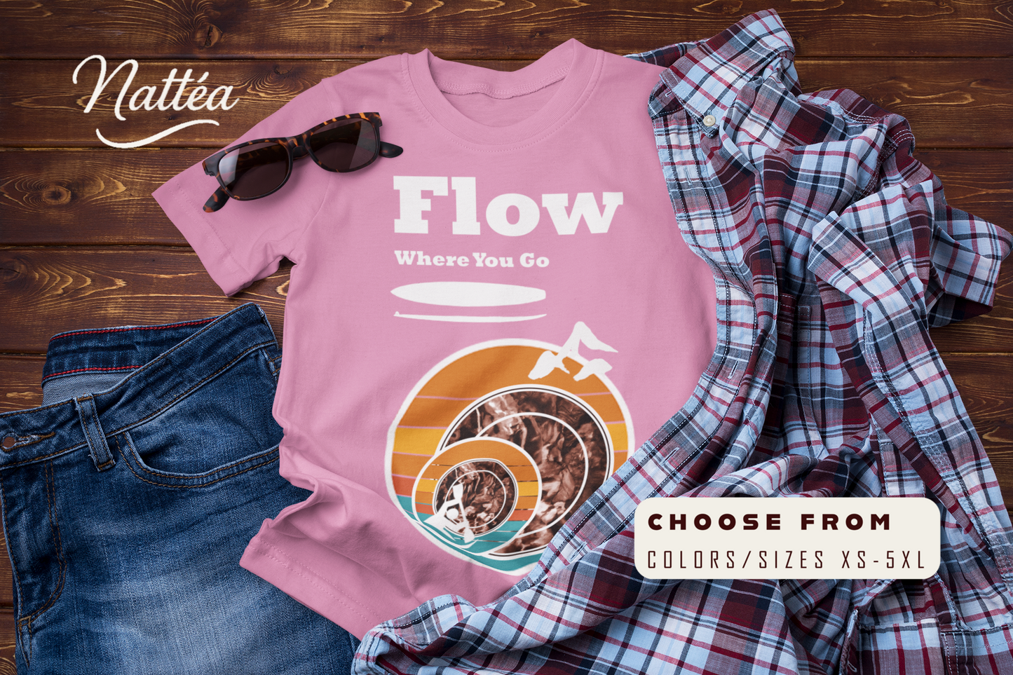 Flow Where You Go Tee – Relaxed Paddle Adventure & Travel Style