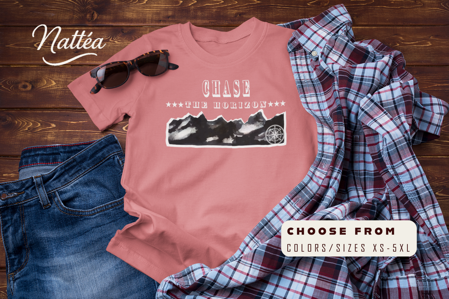 Chase the Horizon T-Shirt – Adventure Travel Explorer Tee