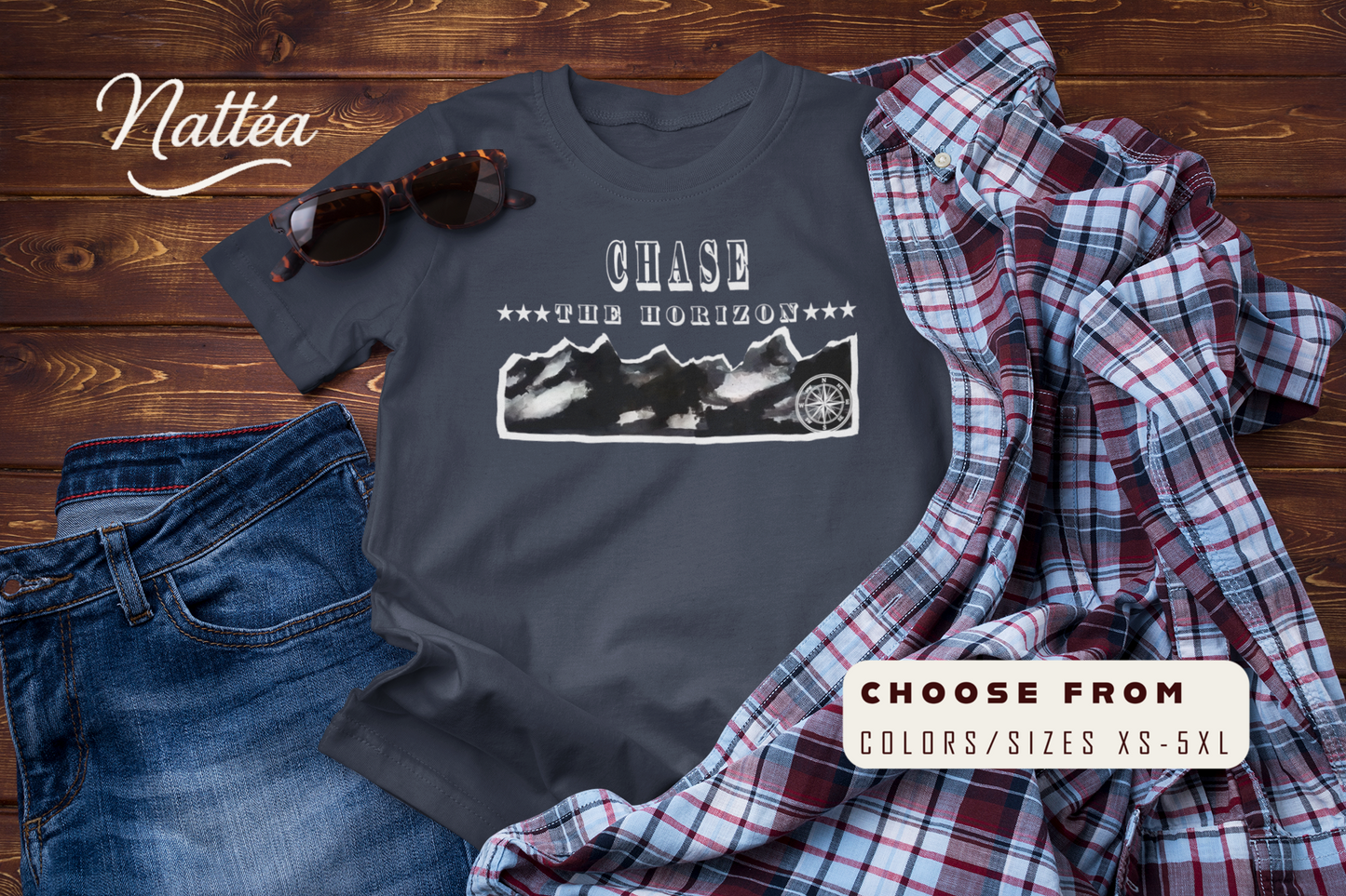 Chase the Horizon T-Shirt – Adventure Travel Explorer Tee