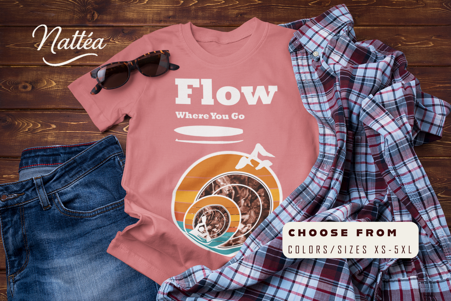 Flow Where You Go Tee – Relaxed Paddle Adventure & Travel Style