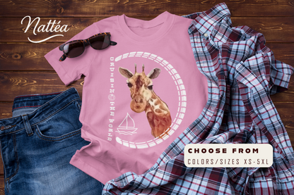 Cruisin’ the World T-Shirt – Giraffe Travel Adventure Graphic Tee