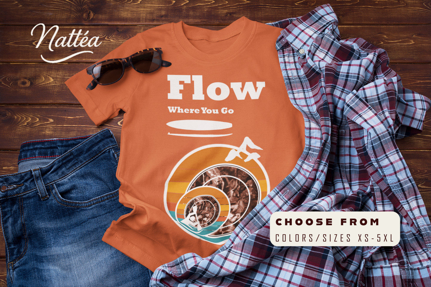 Flow Where You Go Tee – Relaxed Paddle Adventure & Travel Style