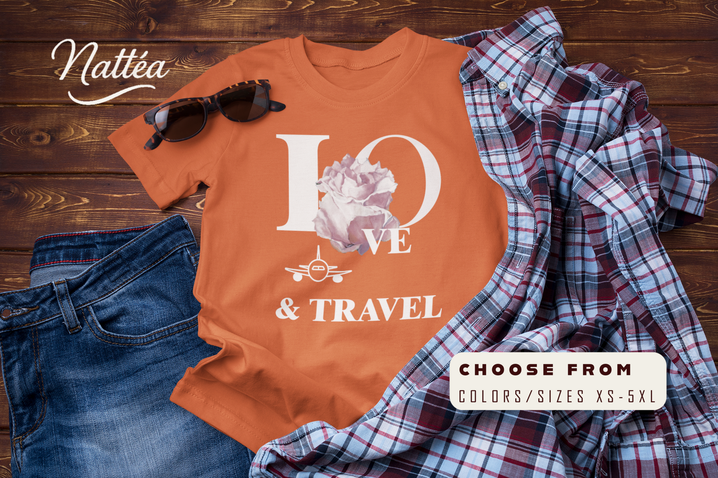 Love & Travel Rose T-Shirt – Romantic Floral Adventure Tee