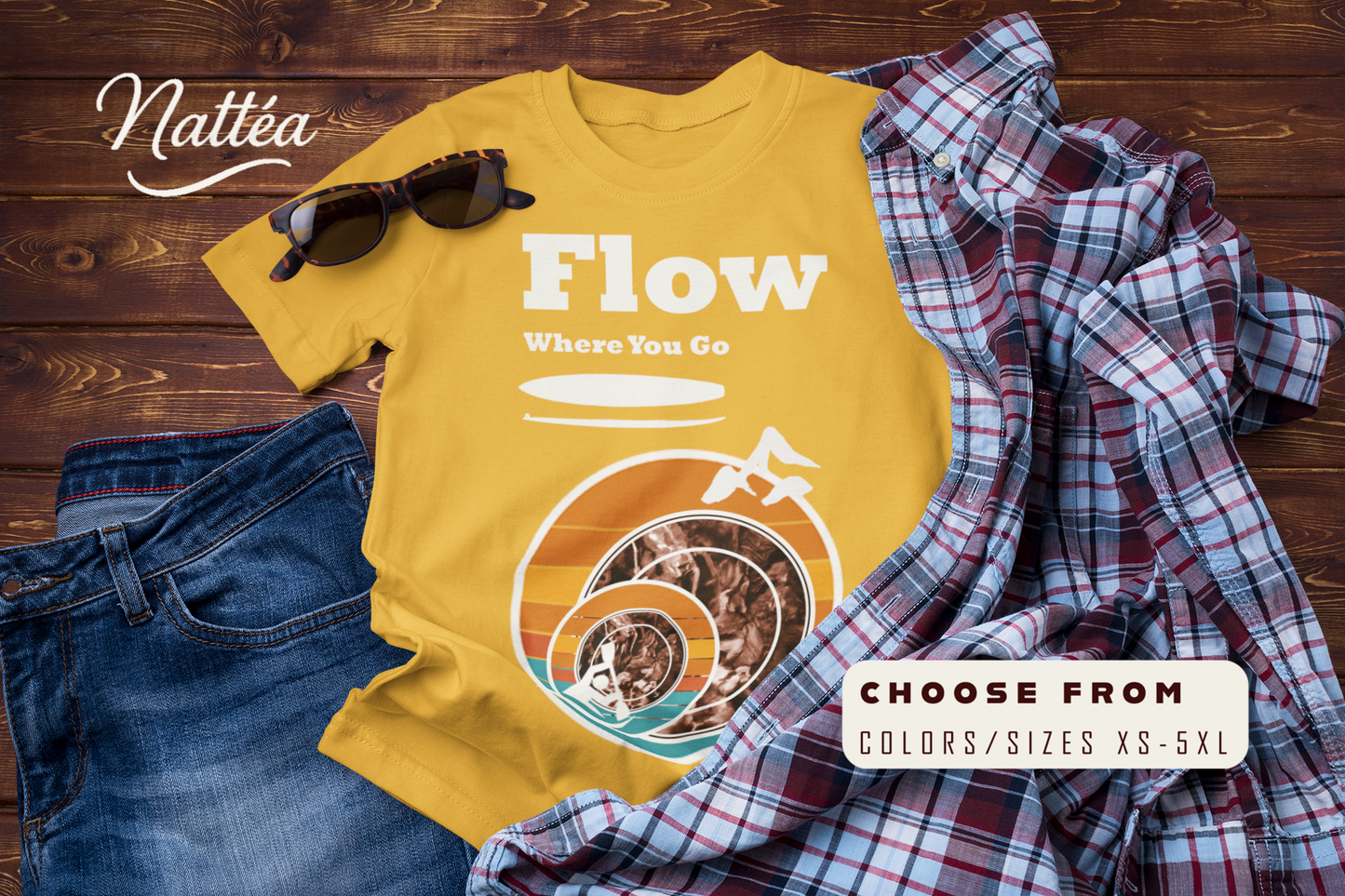 Flow Where You Go Tee – Relaxed Paddle Adventure & Travel Style