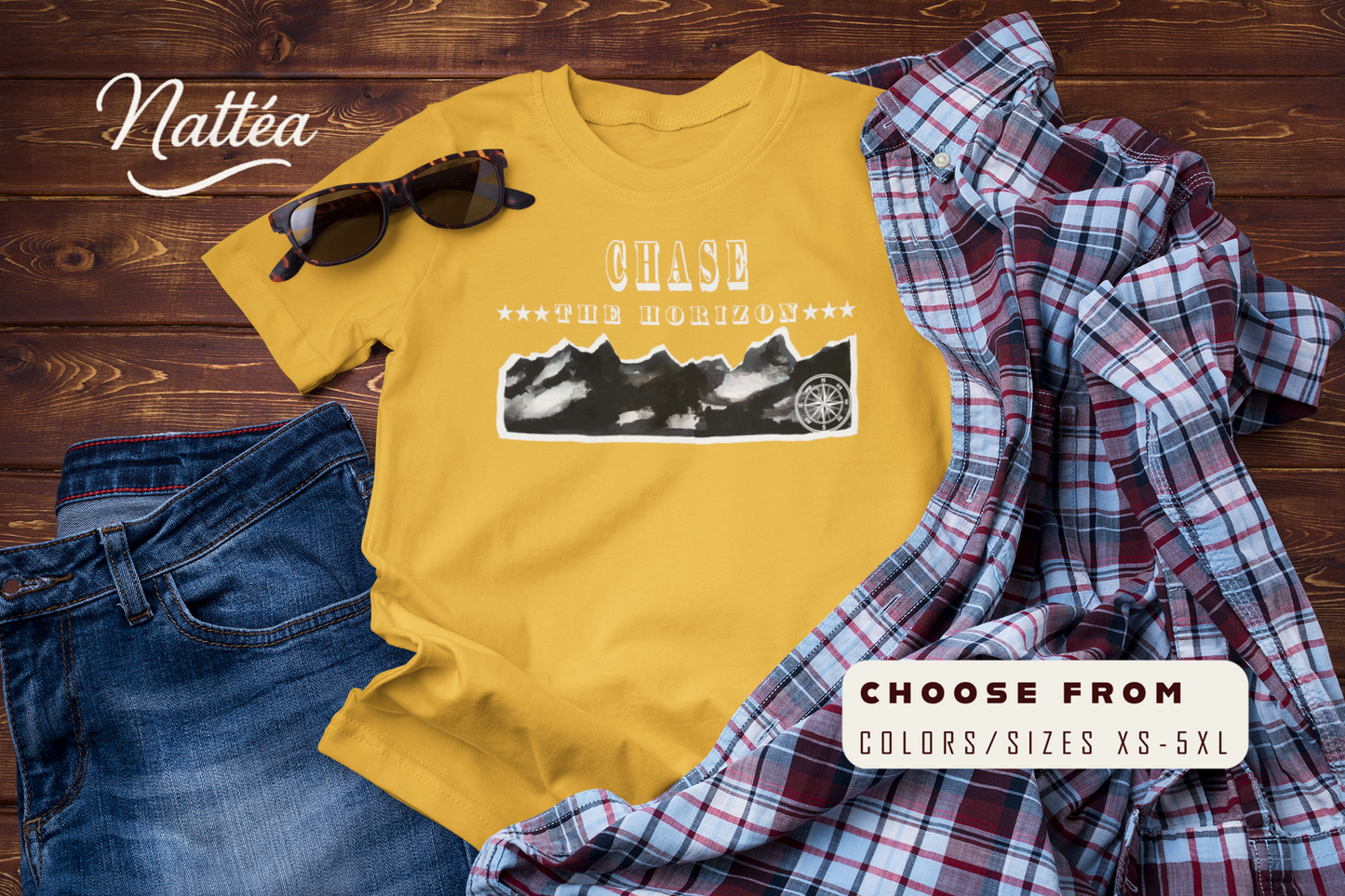 Chase the Horizon T-Shirt – Adventure Travel Explorer Tee