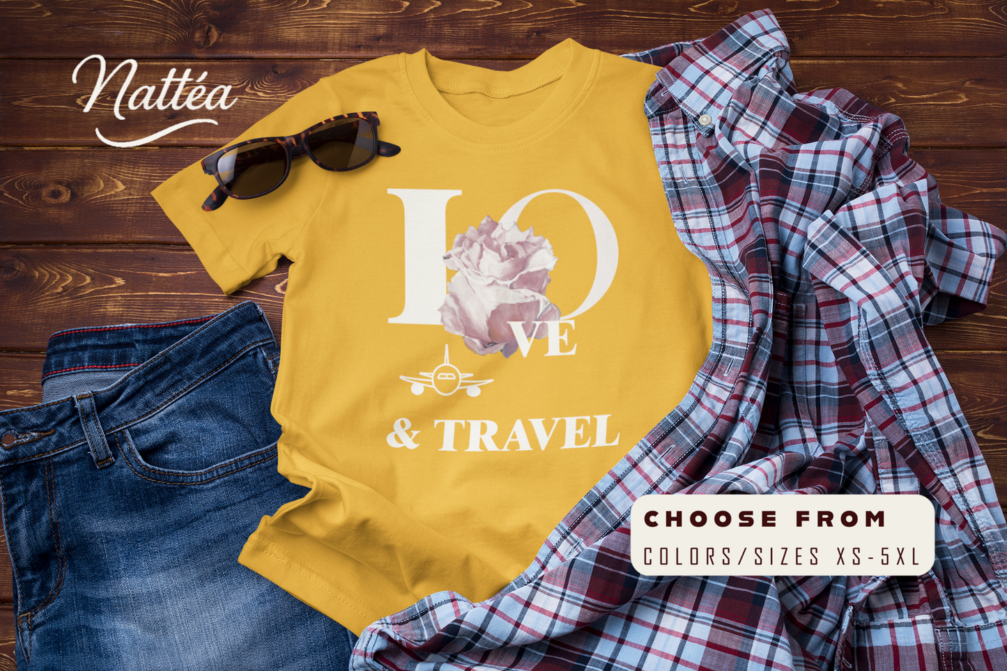 Love & Travel Rose T-Shirt – Romantic Floral Adventure Tee