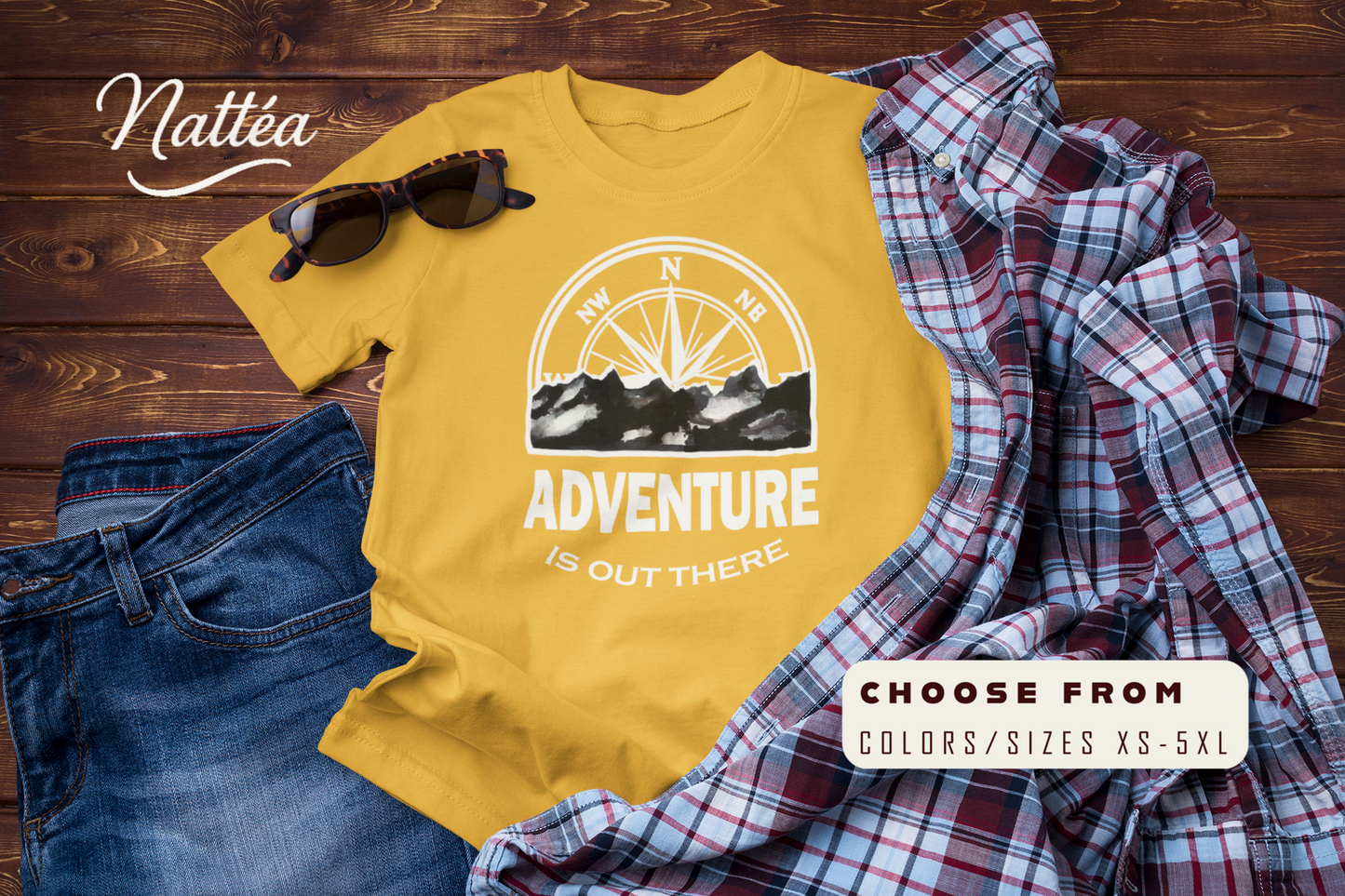 Adventure Adventure is Out There - Mountains vintage style T-Shirt