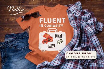 Fluent in Curiosity T-Shirt – Poppies Floral Adventure Tee