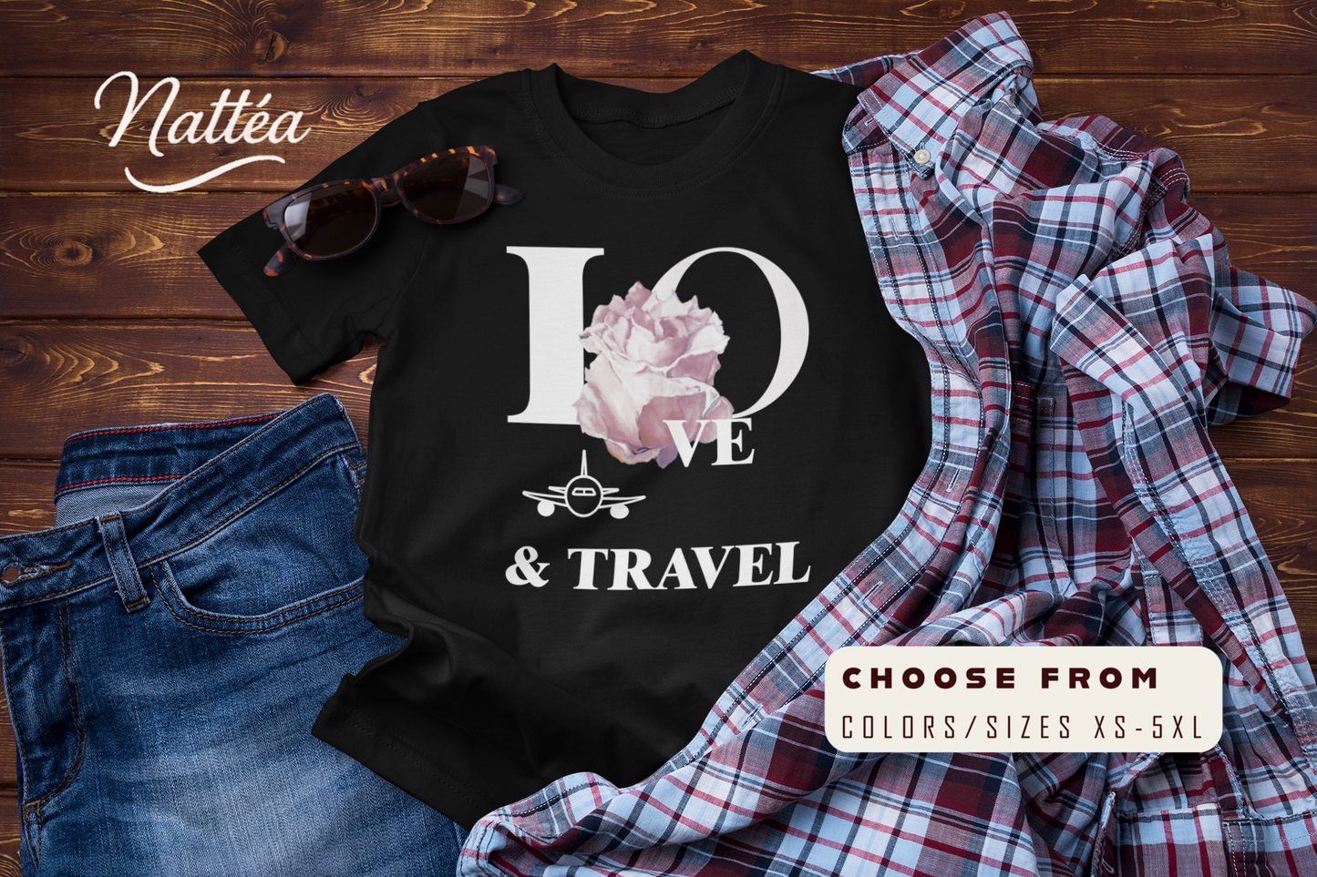Love & Travel Rose T-Shirt – Romantic Floral Adventure Tee