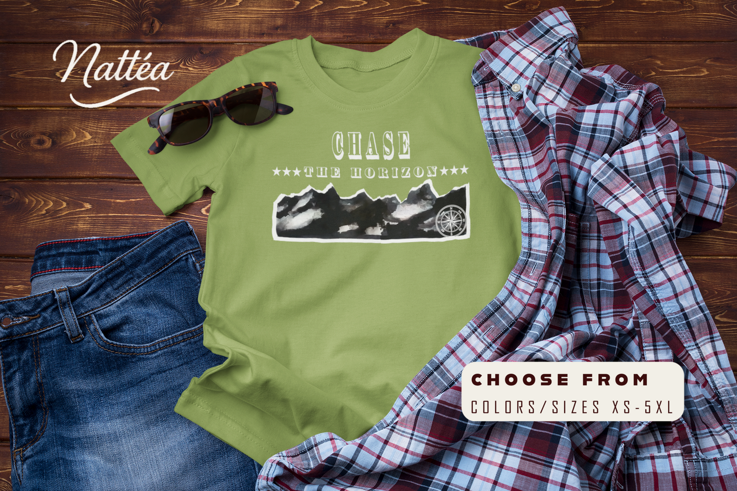 Chase the Horizon T-Shirt – Adventure Travel Explorer Tee