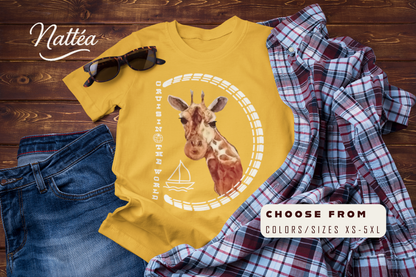 Cruisin’ the World T-Shirt – Giraffe Travel Adventure Graphic Tee