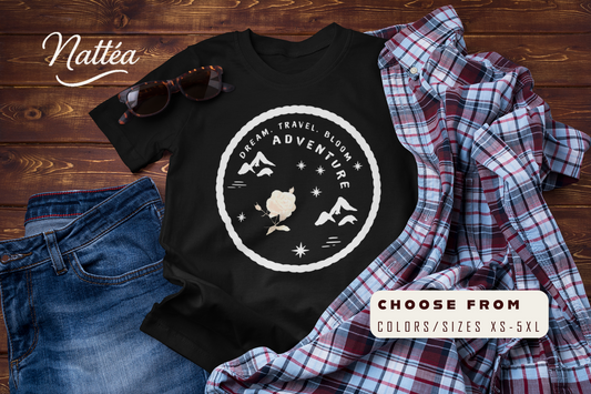 Adventure T-Shirt – Rose Design Travel & Nature Style