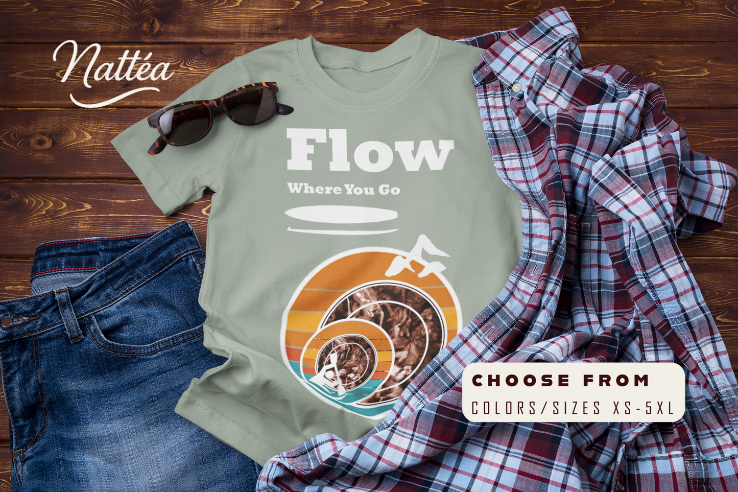 Flow Where You Go Tee – Relaxed Paddle Adventure & Travel Style