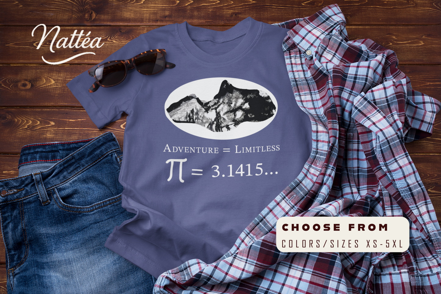 Adventure Equals Limitless T-Shirt – Mountain Travel & Hiking Graphic Tee